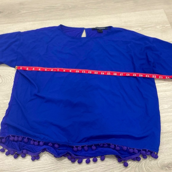 French Connection • Simple Classic Crepe Light Polly Top Clement Blue - Picture 8 of 9